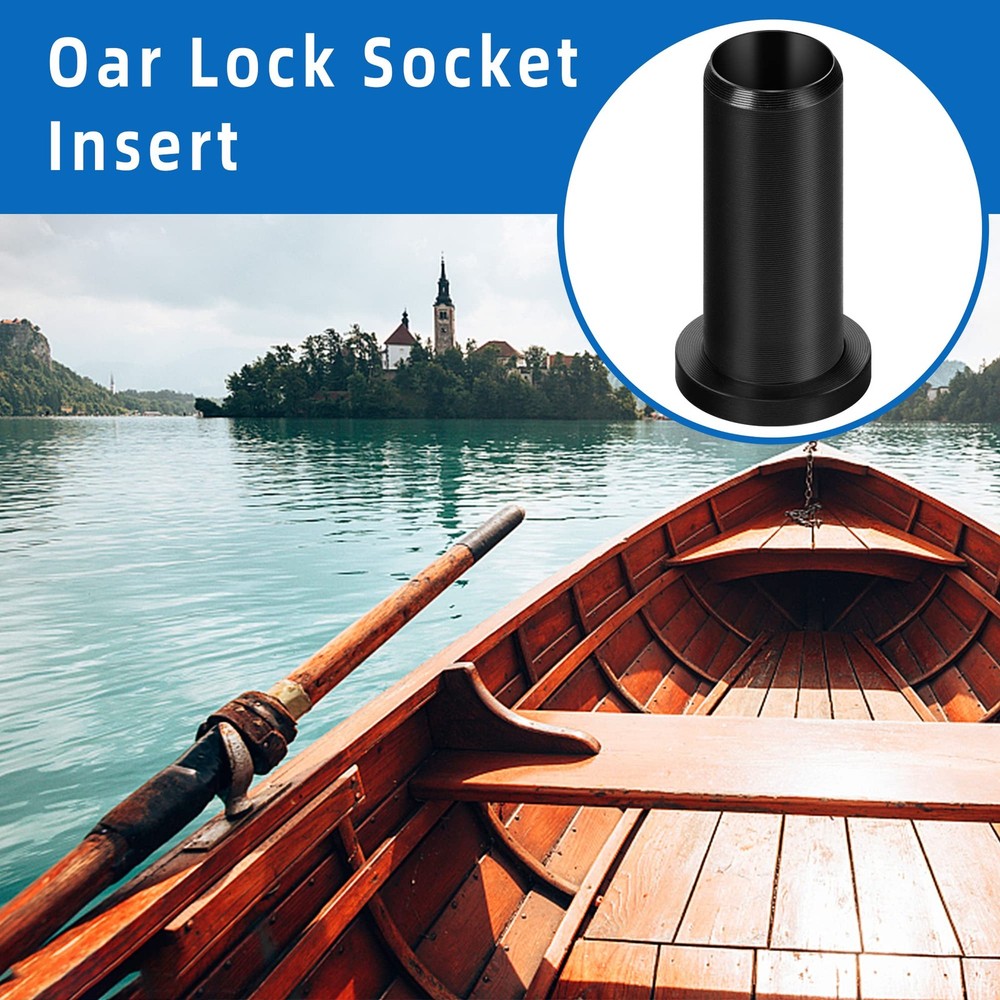 Watayo 4 PCS Oar Lock Socket Insert -1/2" Oarlock Bushing -Nylon Black