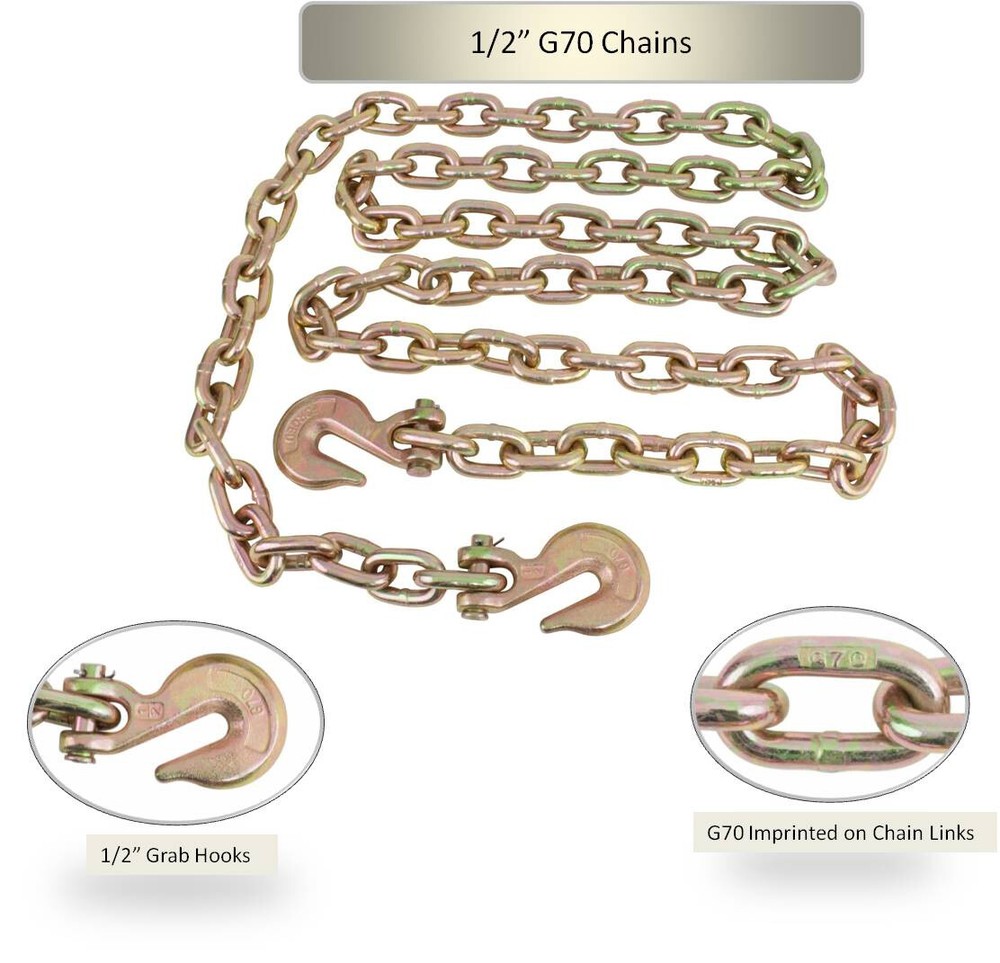 (2 Pack) 1/2" x 16' Grade 70 Binder Chain