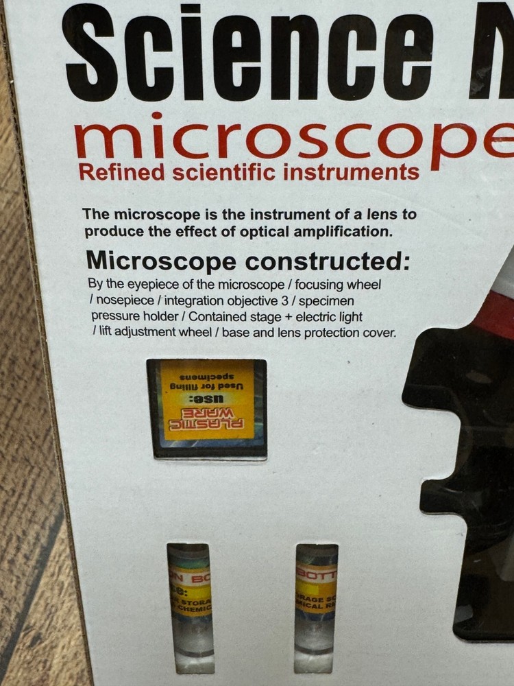 Science Microscope Kit 100x 400x 1200x Educational Microscope w/ Slides & Tools