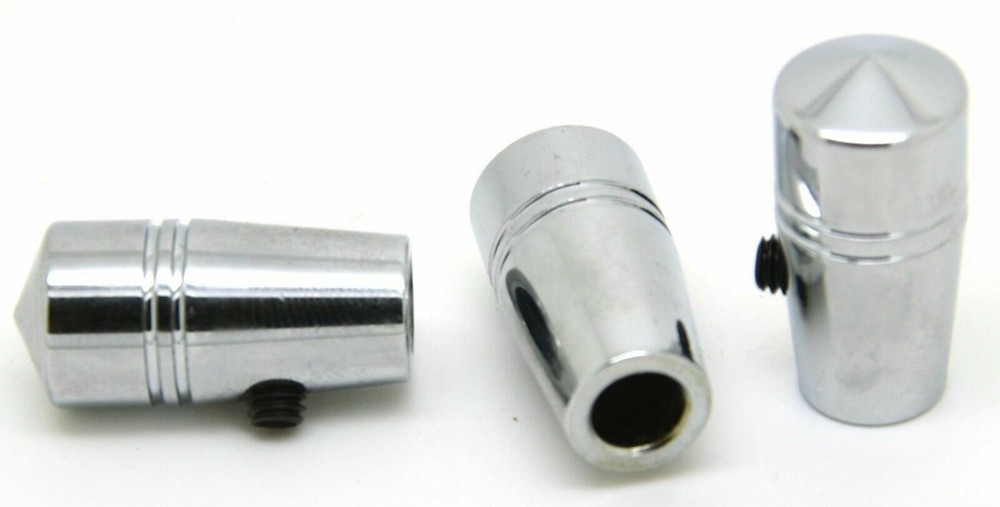 toggle switch extension(3) mini pointed cone 1" chrome aluminum for Peterbilt