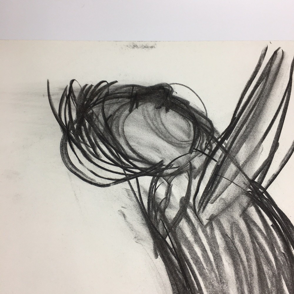 Kip Gresham Unsigned Original Charcoal Drawing Gymnast Curwen Archive #4
