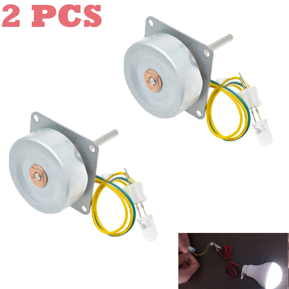 2X AC 3 Phase Micro Brushless Generator Mini Wind Hand Generator Motor 3-24V
