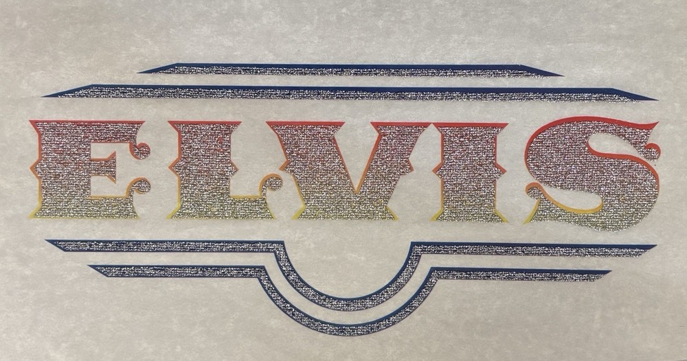 Original Vintage Elvis Glitter Iron On Transfer