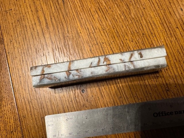 Pair of Beautiful white leaf pattern Resin Knife Handle Blank Scale