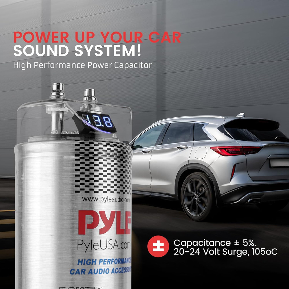 5.0 Farad Digital Power Capacitor - High-Performance Car Audio Accessory