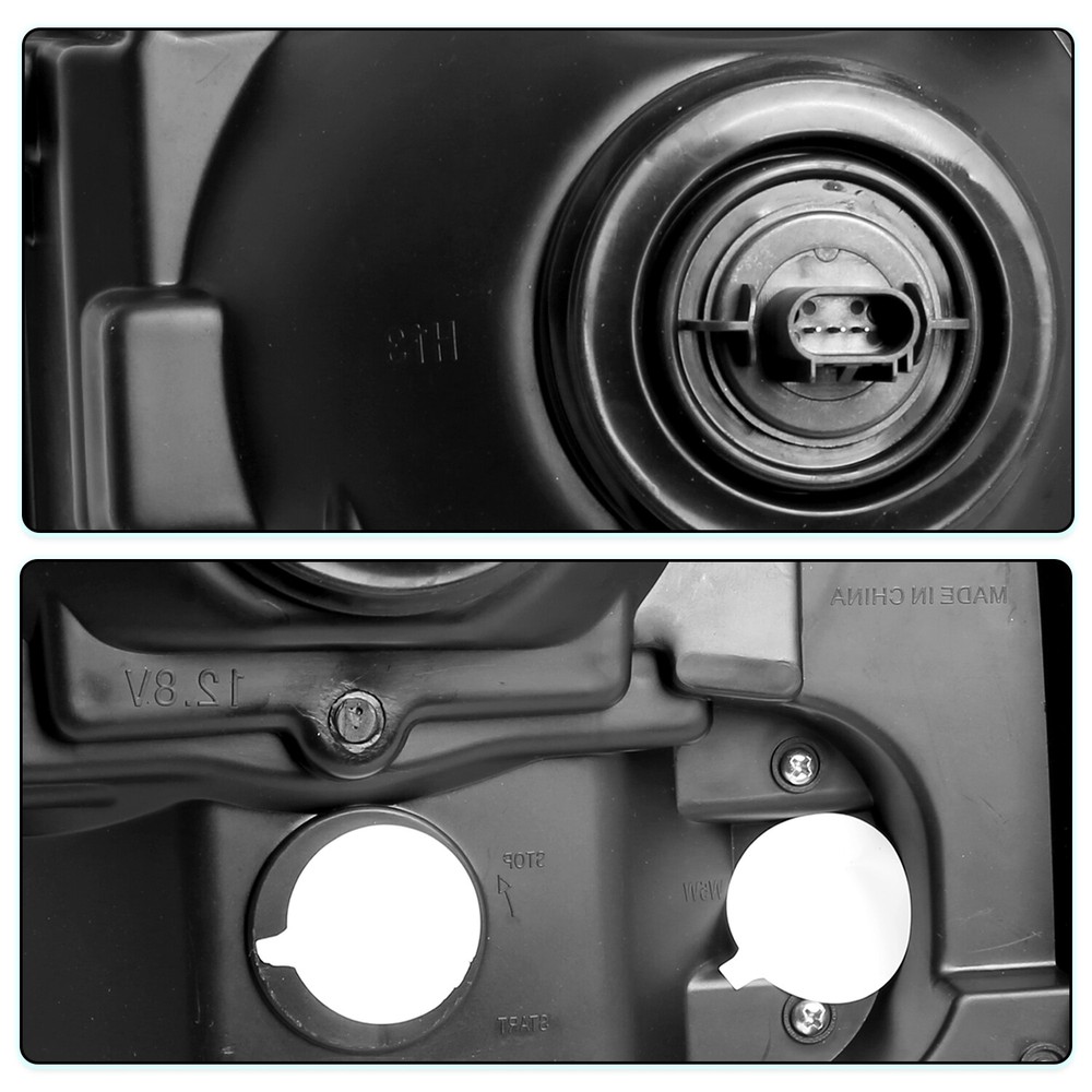 Black Headlight Set For 1999-04 Ford F250 Ford Super Duty Conversion Excursion