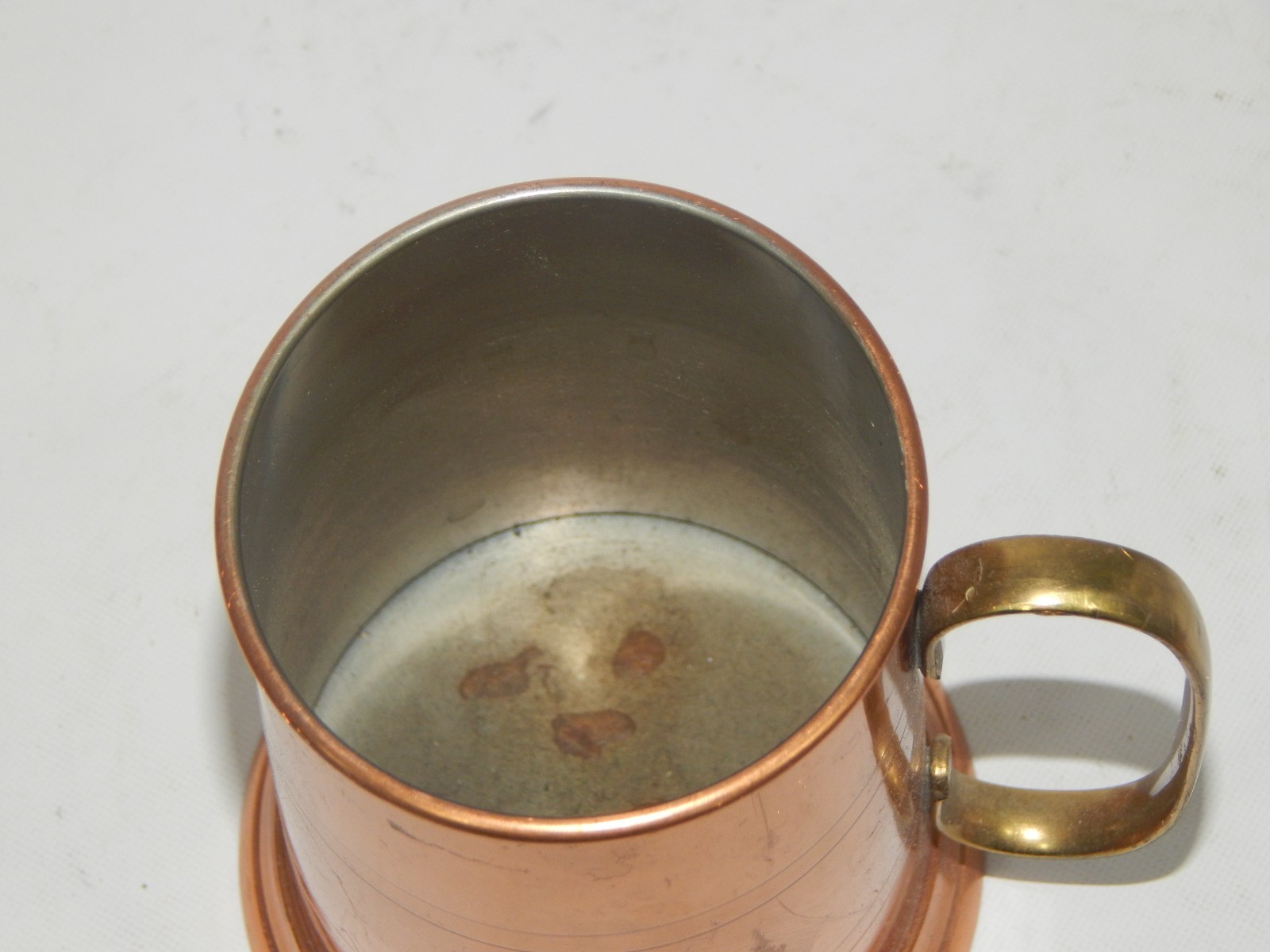Vtg Copper Mug Brass Handle Made in England Beer Mug Moscow Mule Stein 5"