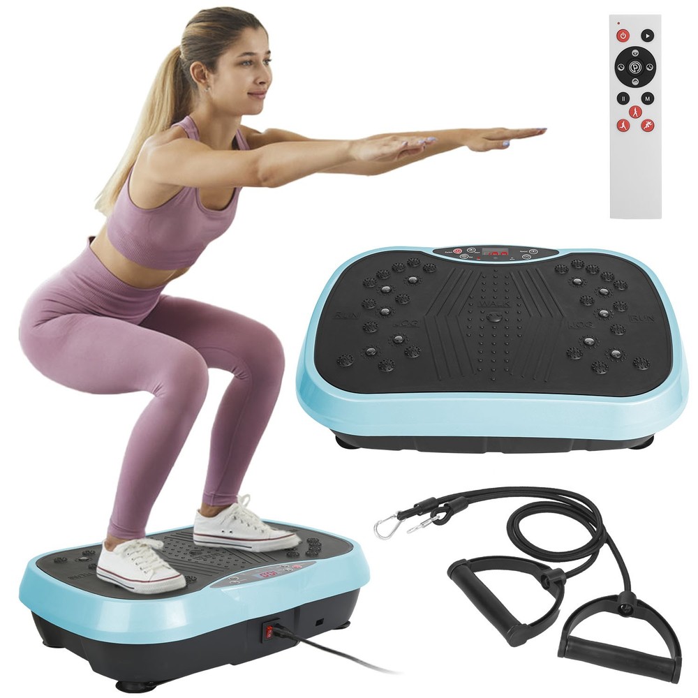 Vibration Exercise Machine w/ Resistant Bands Remote Control Whole Body Platform