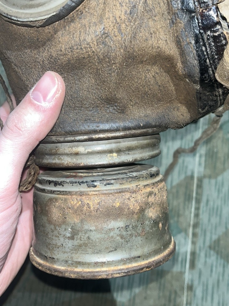 WW1 German Uniform Gas Mask + Filter Marked 1918