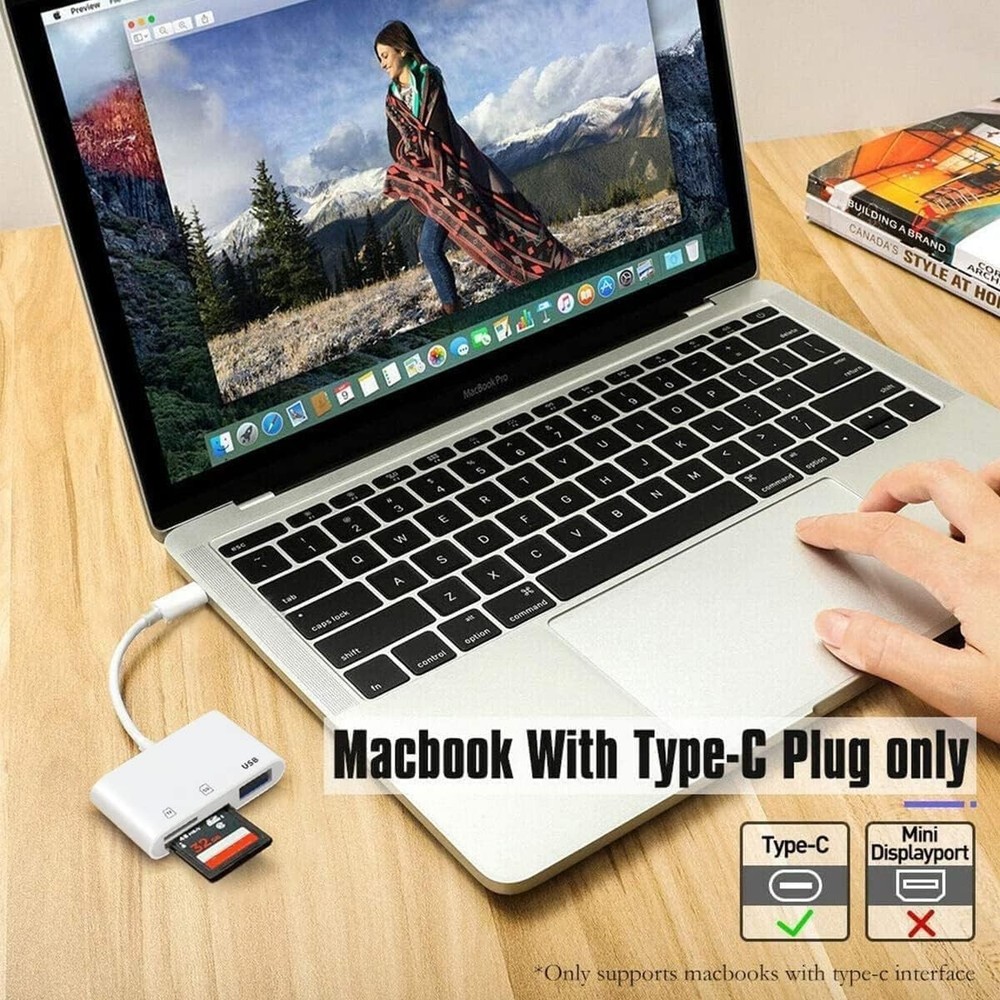 3-in-1 SD Memory Card Reader - USB C to SD/TF/OTG for Micro SD/SDHC/MMC