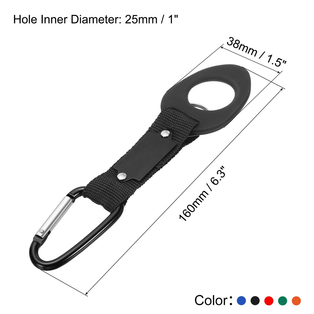 Hanging Bottle Buckle Clip with D-Hook Oring, Multi 5pcs