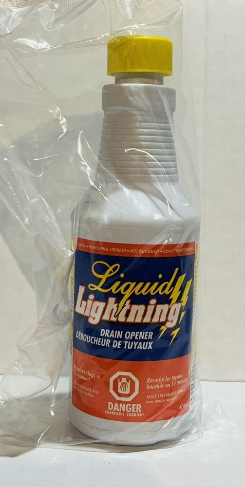 6 PACK Liquid Lightning Drain Cleaner Quickly Dissolves Obstructions 16 Oz P3