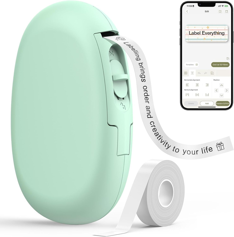 E10 Bluetooth Label Maker Machine with Tape, Continuous Waterproof Label, Versat