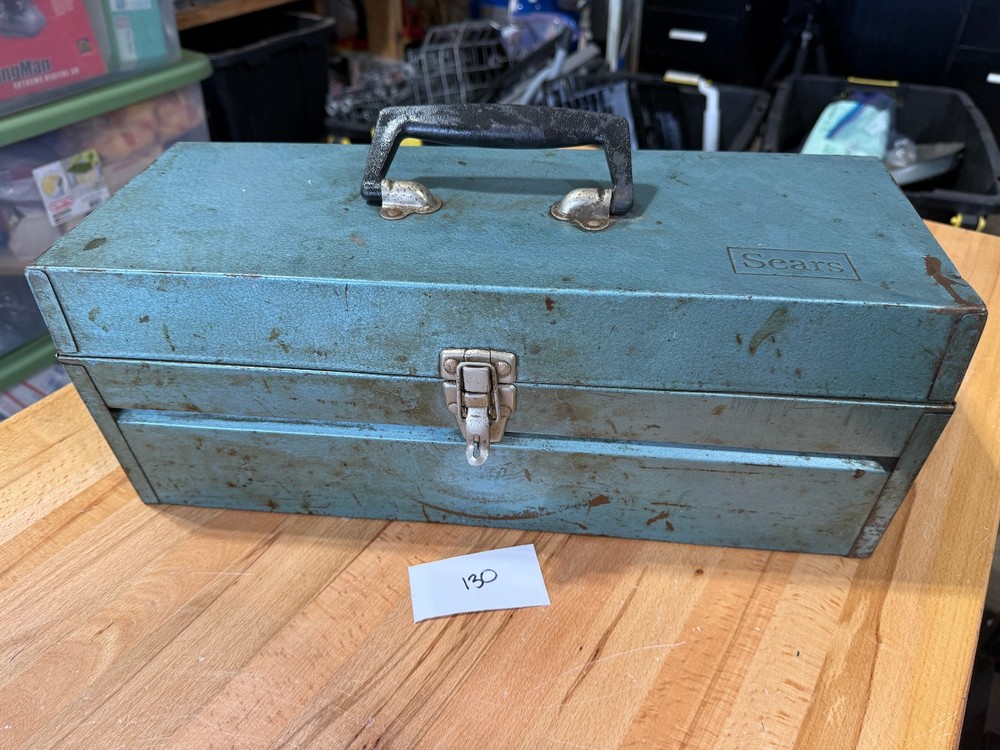 Vintage Sears  Metal Tool Box (#130)
