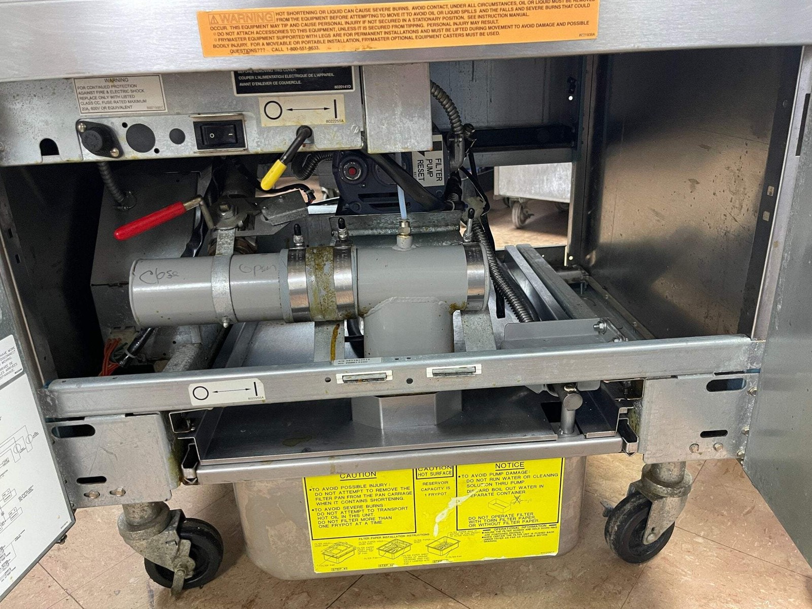 Used Frymaster 50lb Electric Fryer w/ Dump Station & Filtration 208V 3 Phase