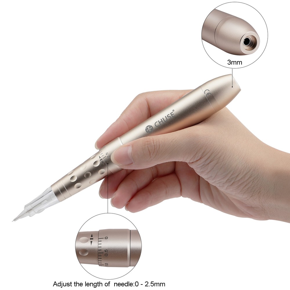 CHUSE C18 Mini Permanent Makeup Rotary Tattoo Pen Machine Kits Eyebrows Needles