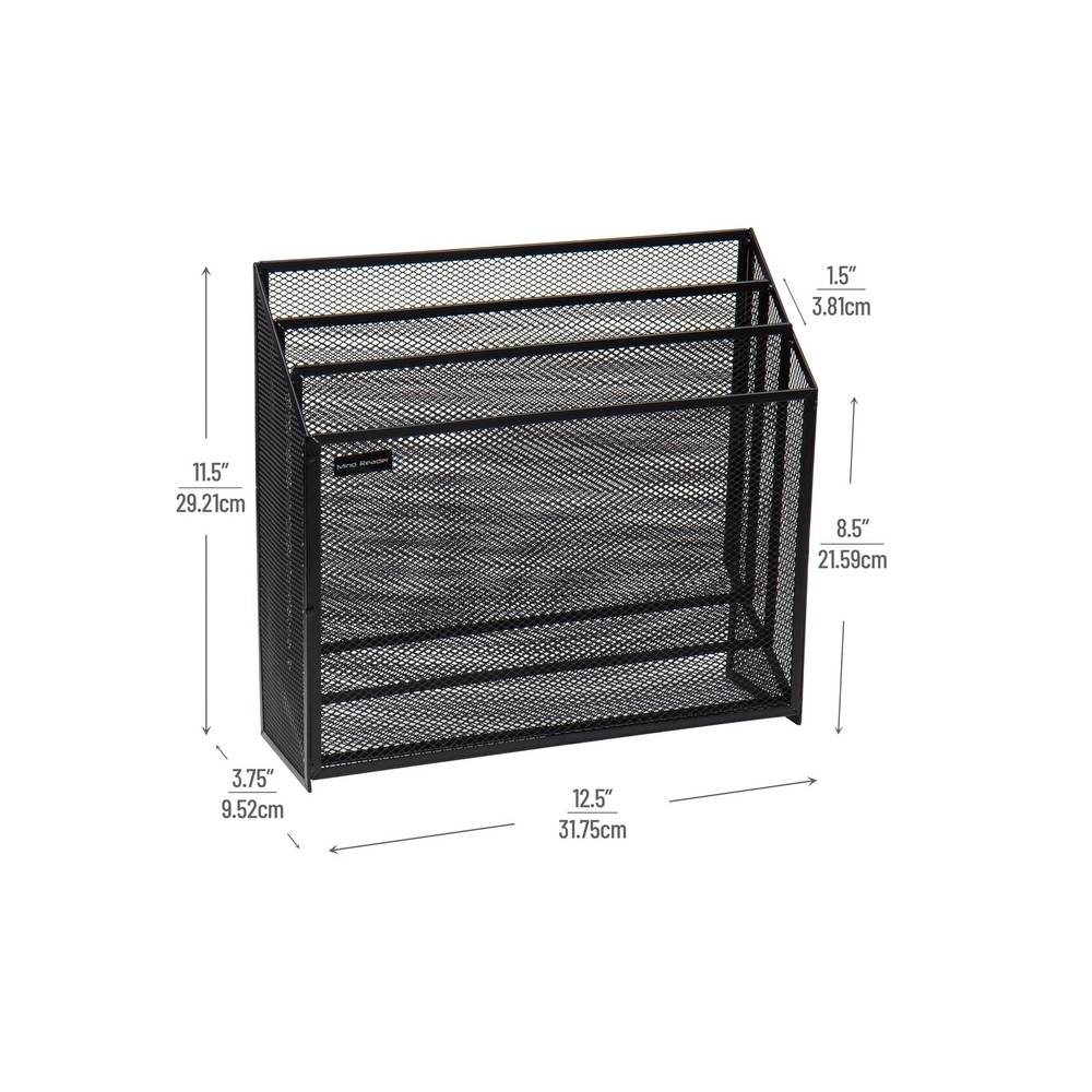 Mind Reader Vertical File Storage, Desktop Organizer, Workspace, Office, Meta...