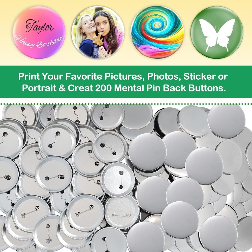 75mm Button Maker Supplies - 100 Sets for Creative Custom Badge Projects