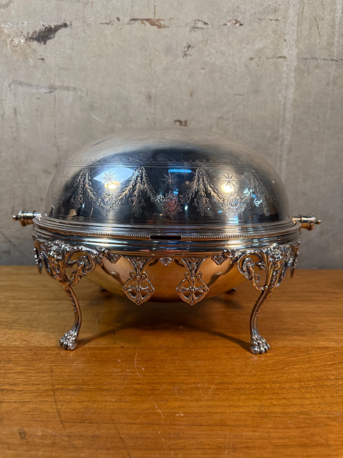 Antique Elkington & Co Silver Plate Roll Top Dome 12069 Victorian circa 1880s