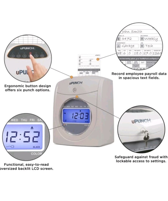 HN4500 Advanced Calculating Time Clock Bundle for Small Business: Complete Emplo