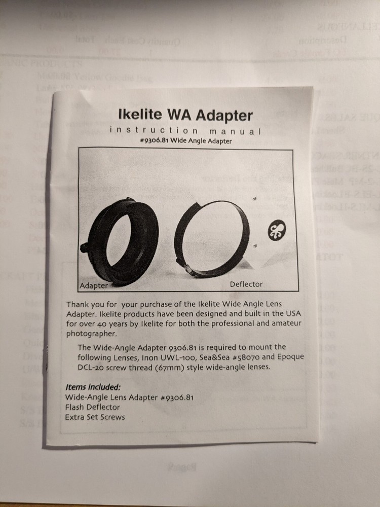 ikelite WA Adapter