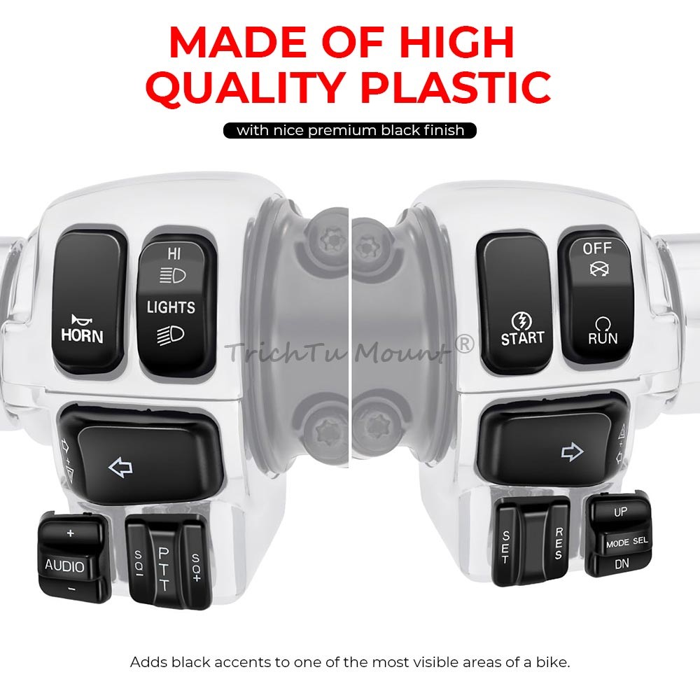 10pcs Hand Control Switch Housing Button Caps For Harley Touring FLHTCU 1996-13