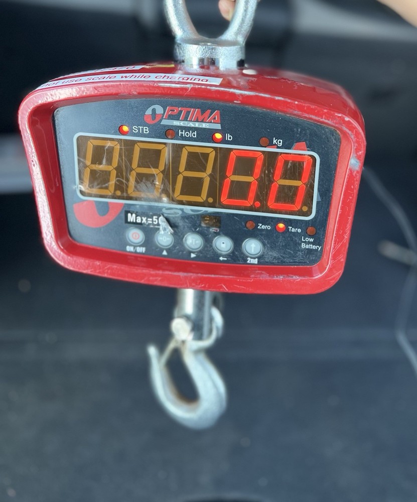 OPTIMA LP7910 CRANE SCALE 500lb Digital Hanging Scale Industrial Hook Scale USED