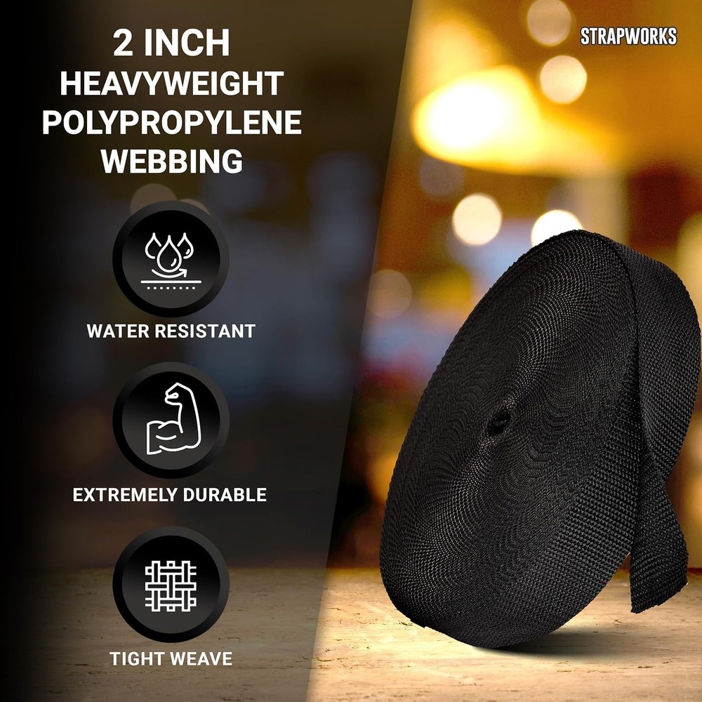 Versatile 2" x 10 Yards Heavyweight Polypropylene Webbing for All Outdoor Needs