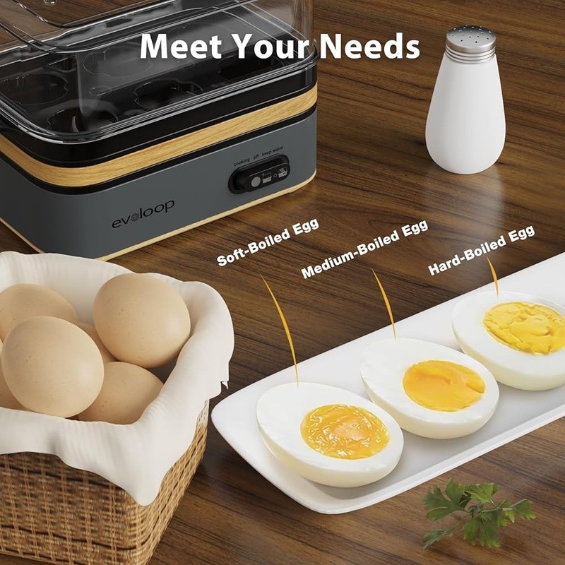 Multi Functional Egg Cooker Boil Poach Scramble 6 Egg Capacity Easy Clean New