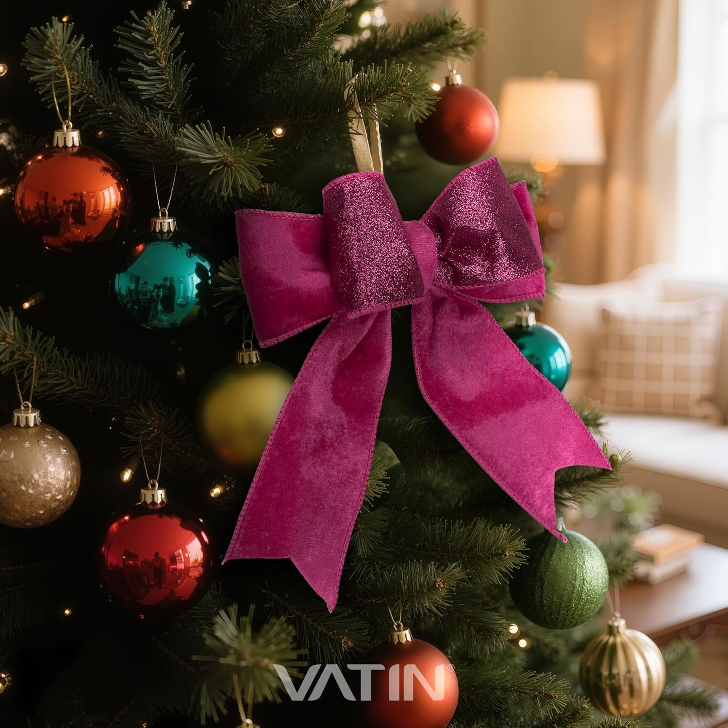 Hot Pink Velvet Ribbon, 2-1/2-Inch X 10 Yards, Ribbons for Crafts, Gift Wrapping