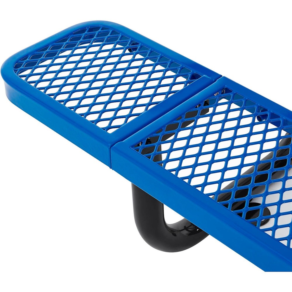 Global Industrial 8'L Rectangular Picnic Table Expanded Metal Blue
