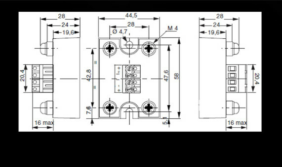 Dual-control single-phase solid state relay 40A DC control AC 8~30VDC