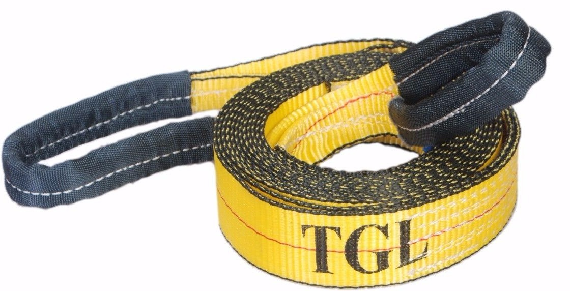 New 2"X20FT Tow Strap W/Loop Ends 10,000 LB Capacity Recovery Rescue Winch Sling