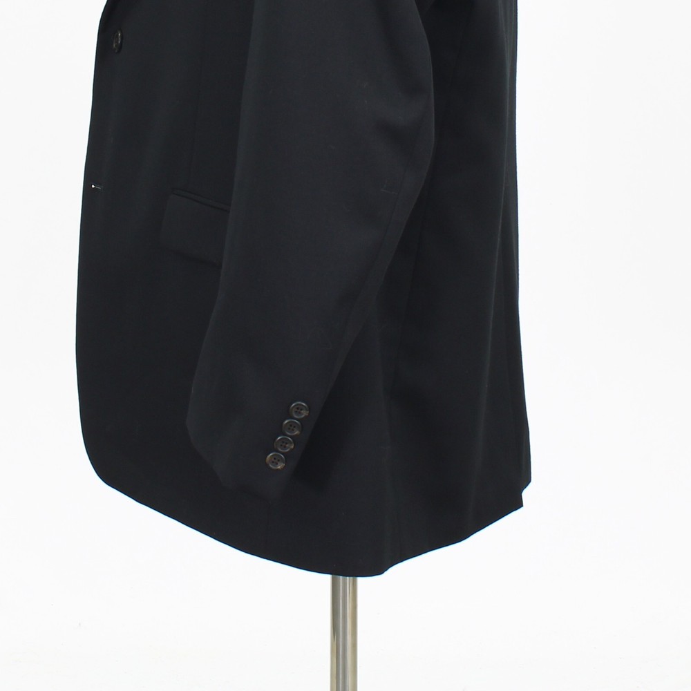 Chaps 46L Black Sport Coat Blazer Jacket Solid 2B Wool