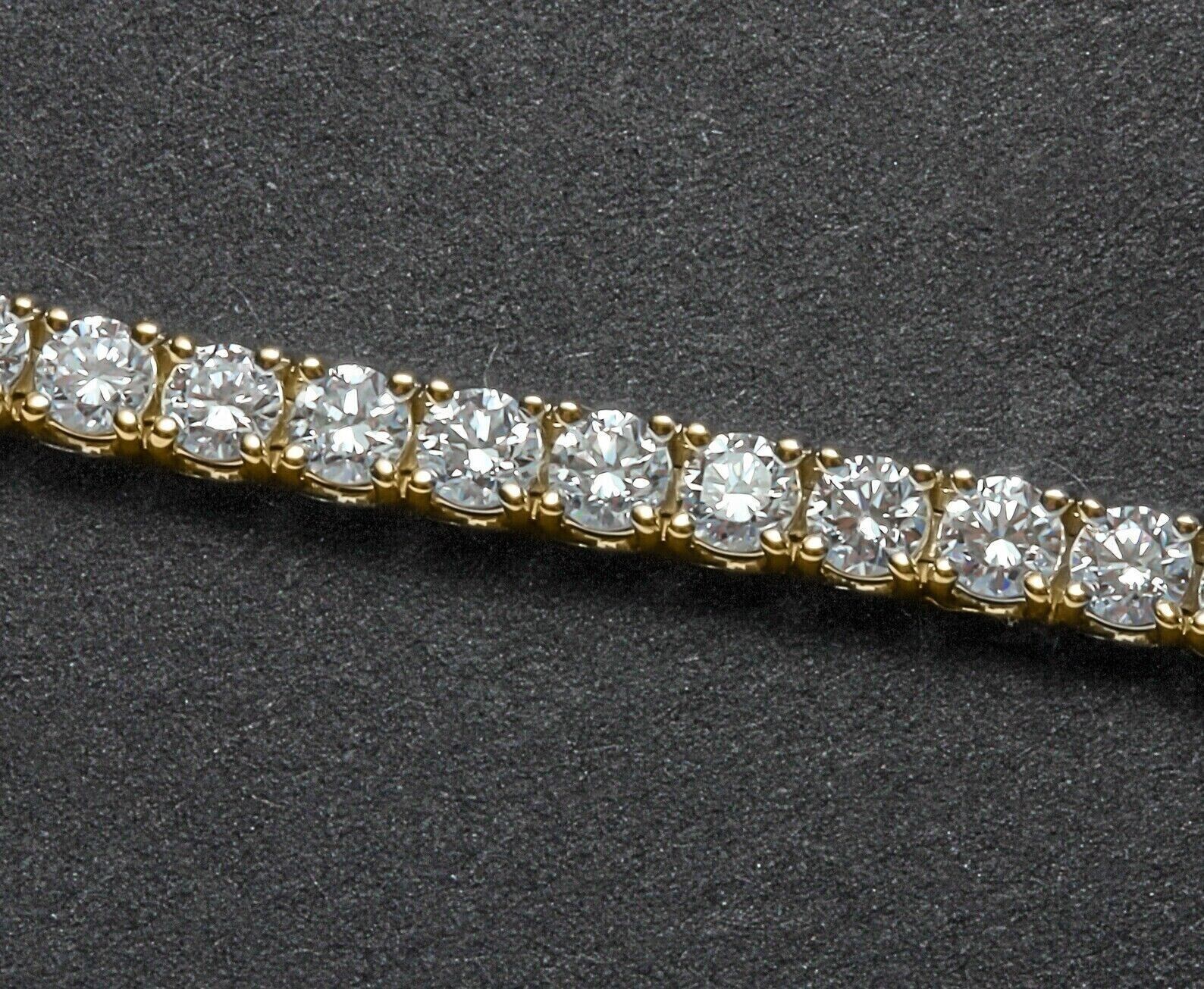 5Ct Round Cut Lab-Created Diamond Women's Tennis Bracelet 14K Yellow Gold Plated
