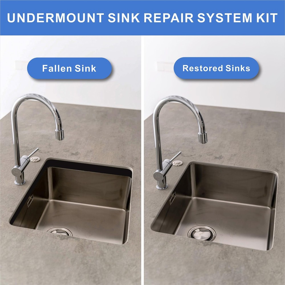 2Pcs Undermount Sink Brackets Sink Repair Kit Adjustable Undermount Sink Supp...
