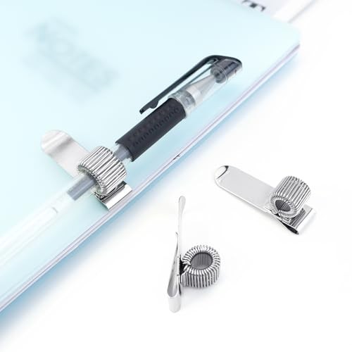 3 PCS Metal Pen Holder Adjustable Single Spring Loop Pen Holder Clip for