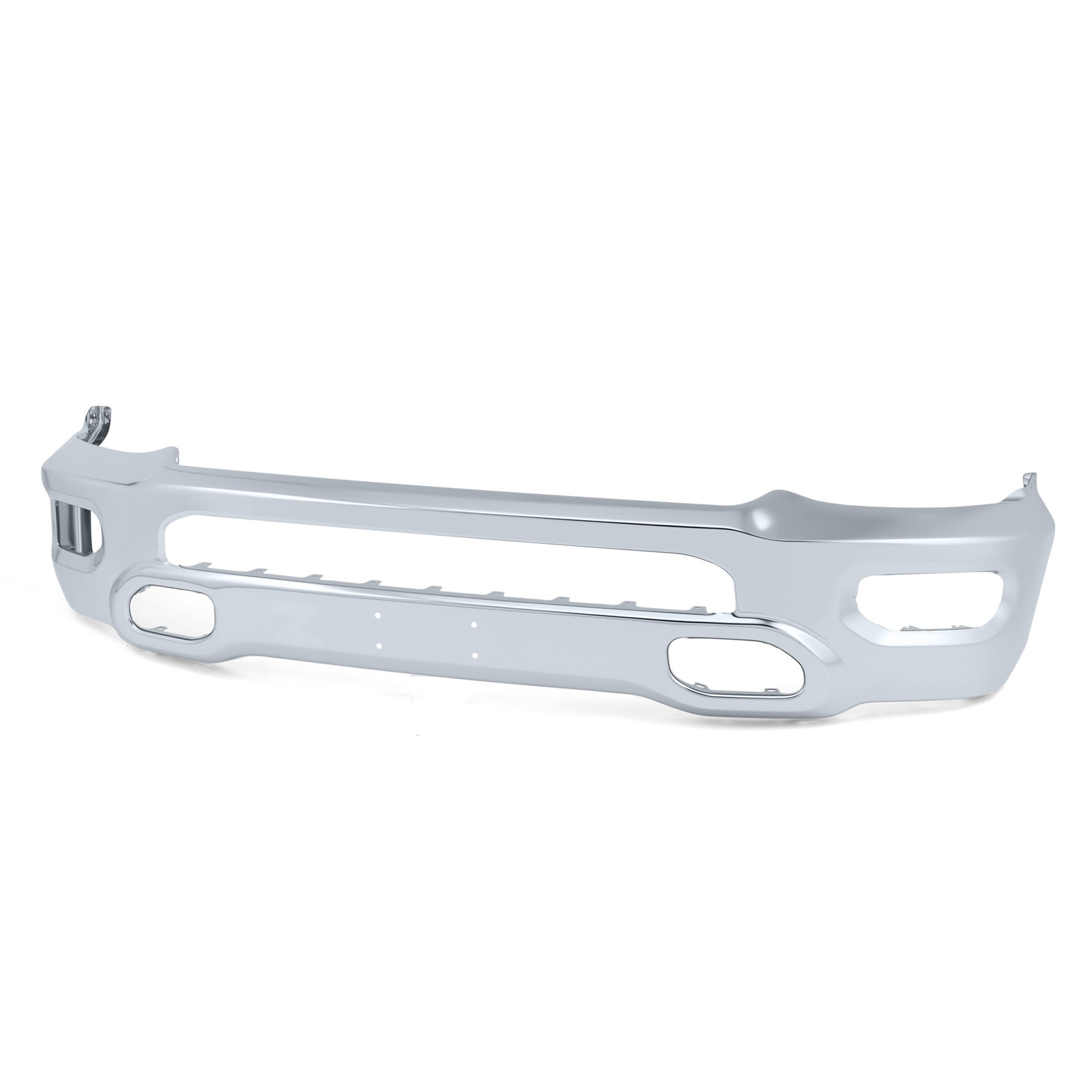 Chrome Front Bumper Face Bar Fits 2019-2024 Dodge Ram 1500 with Fog Light Holes