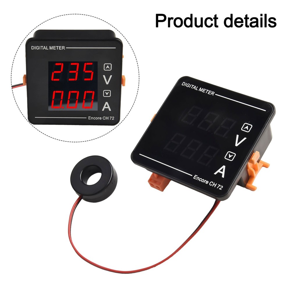 Dual Display AC Voltage Current Meter 50 500V 120A Self Sufficient Operation