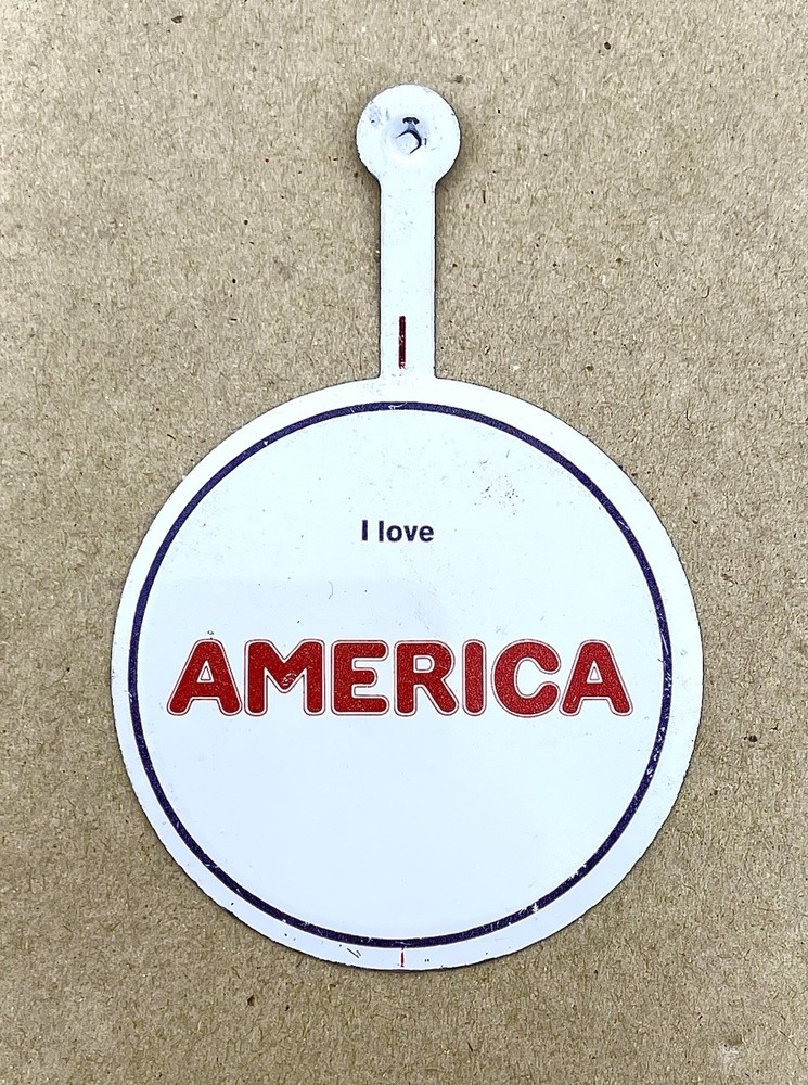 I Love America 1970's Warner Bros Records Promo Tab Pin