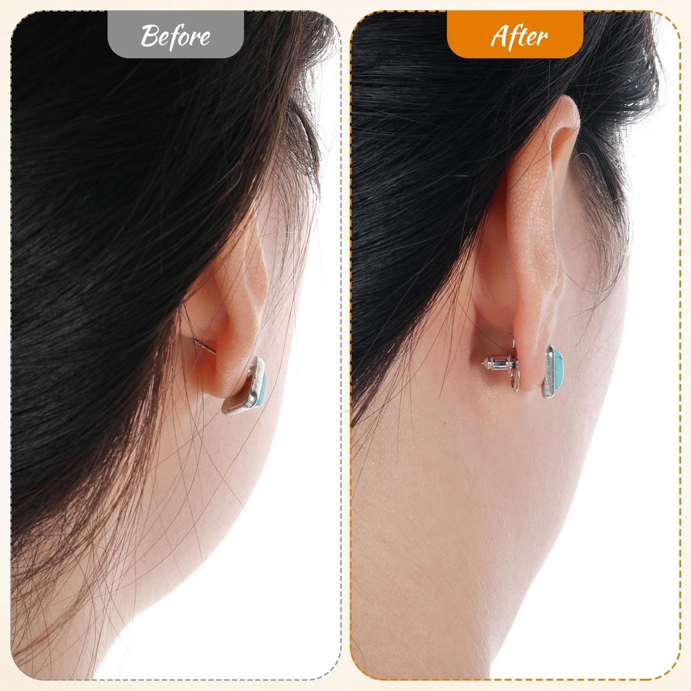 Earring Lifters Backs, Mabor 8 Pcs Earring Backs for Droopy Ears Locking Earr...