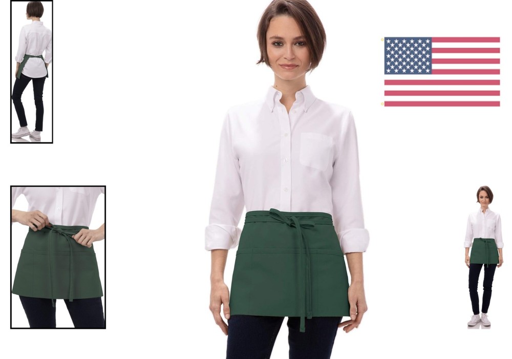 Functional Unisex Waitress Apron - Three Pockets & Tablet Holder for Servers