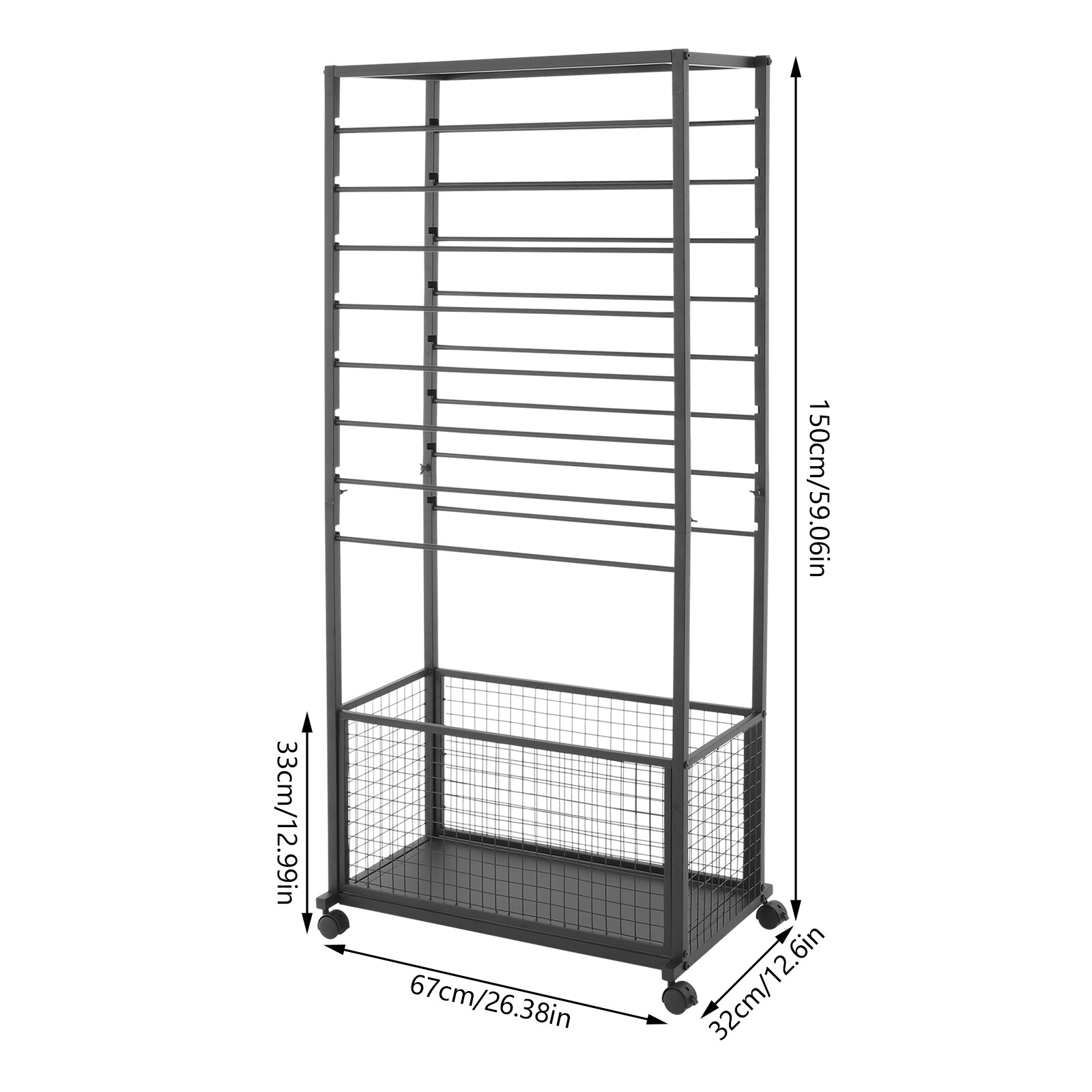 Ribbon Holder Organizer Rack w/Wheels Large Capacity Ribbon Stand Organizer