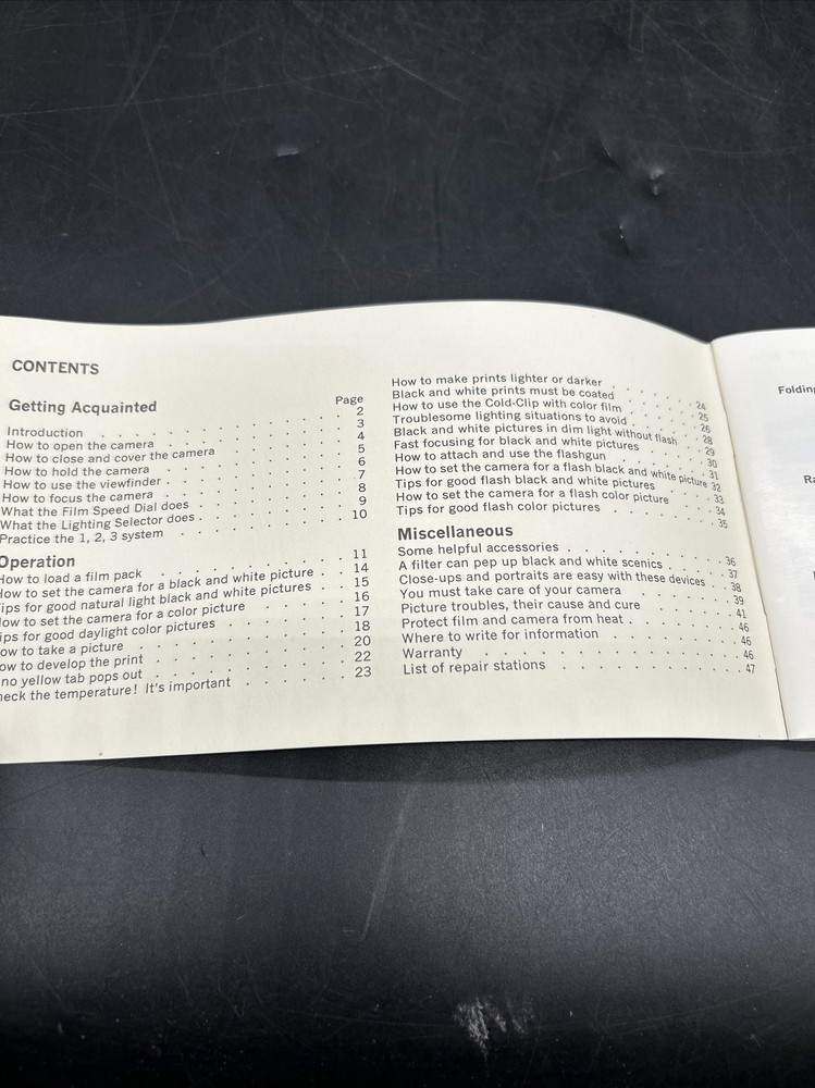 Vintage Polaroid 100 Land Camera Manual Instructions Guide