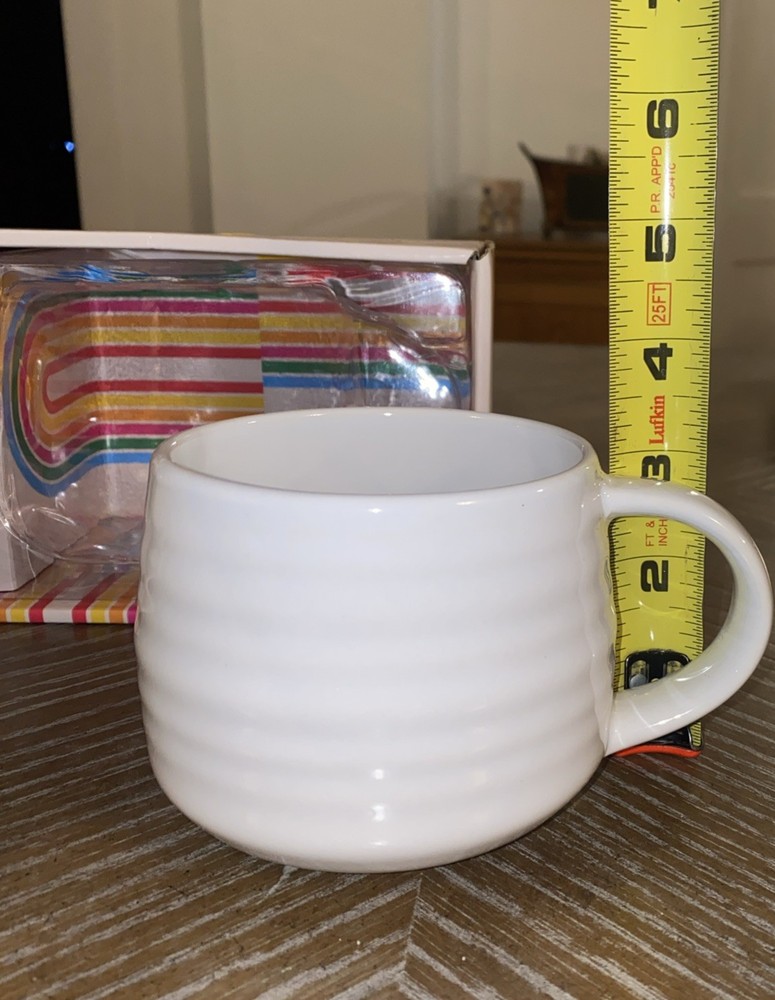 Set of 2 White Tea Mugs & Tea Strainer