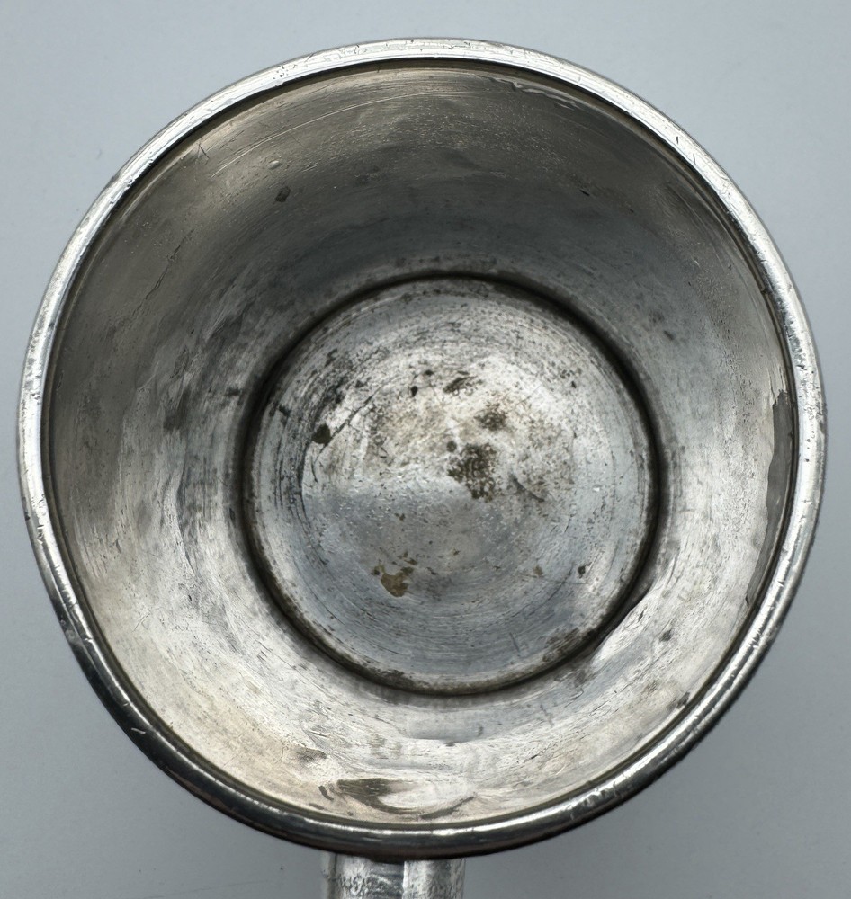 Vintage Mini Silverplate Mug Bird Bamboo Etched 3” Small Cup Keepsake Decor