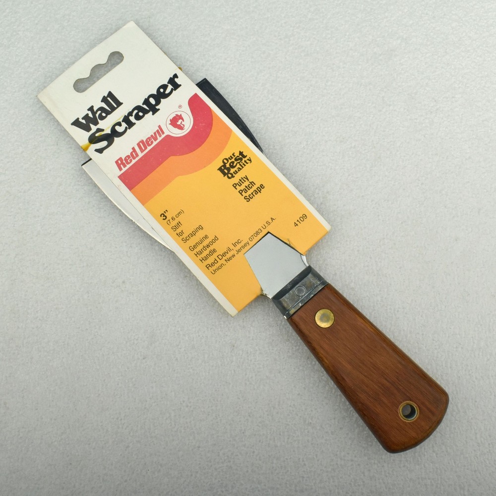 NOS Red Devil Professional Wall Putty Patch Scraper 3" Stiff No. 4109 USA