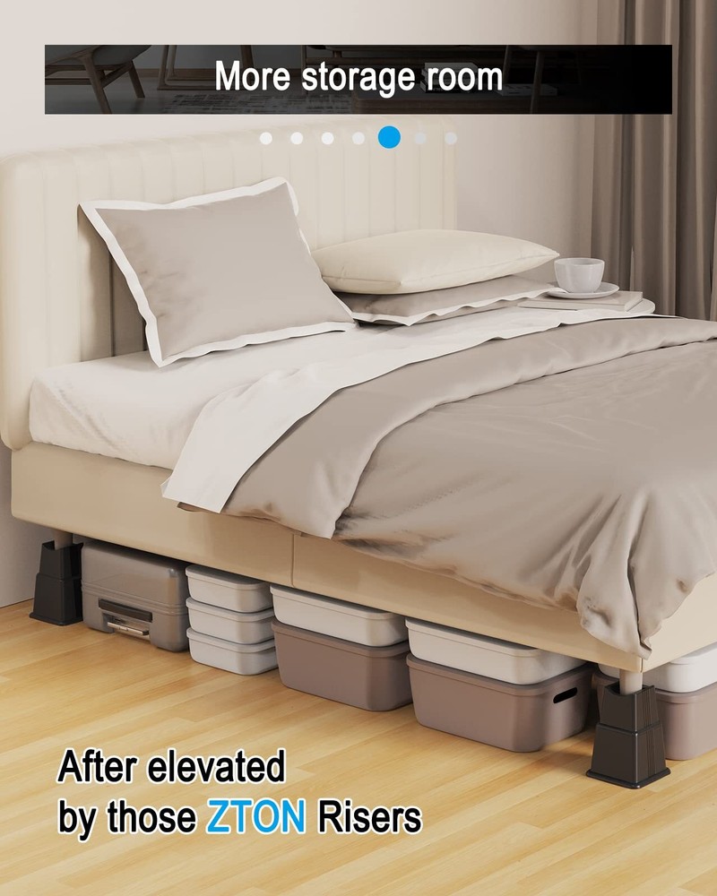 Bed Furniture Risers Elevation in Height 5" Heavy Duty Risers for Both Posts ...
