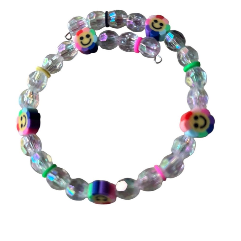 Handmade Beaded Bracelet Smiley Faces