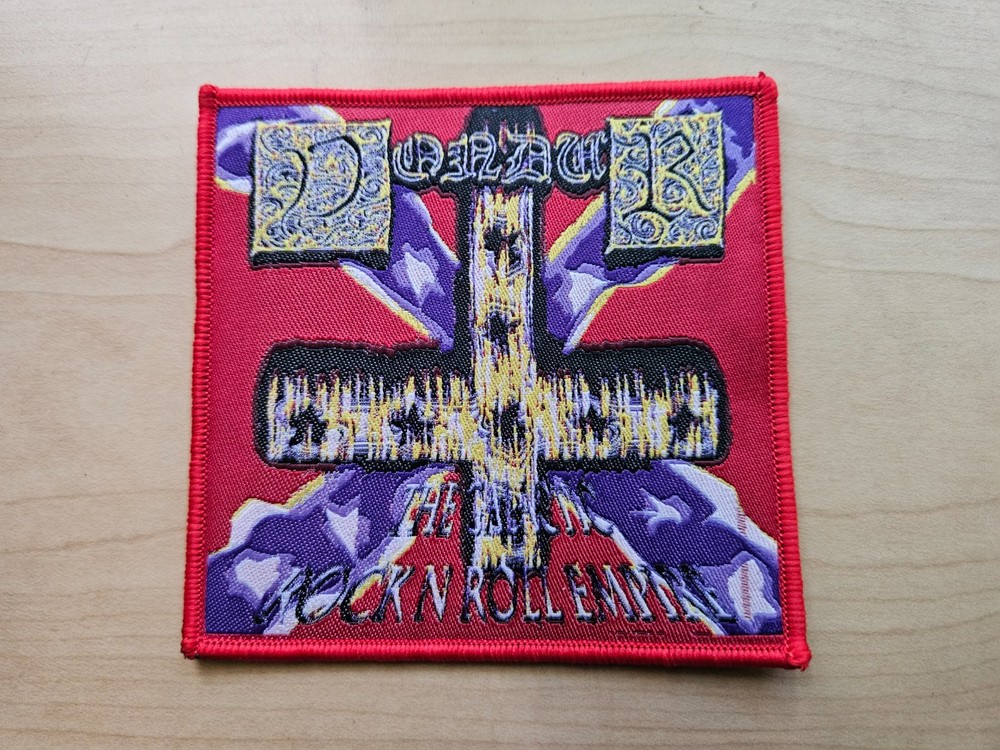 VONDUR, THE GALACTIC ROCK,N, ROLL EMPIRE, SEW ON RED BORDER WOVEN PATCH